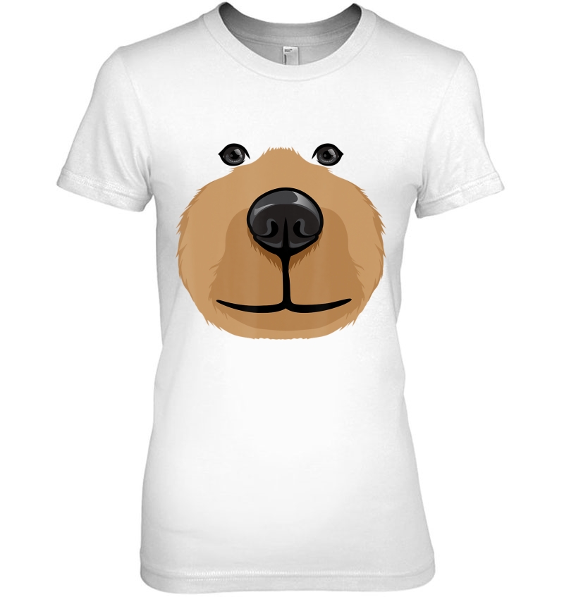 Funny Cute Bear Face Halloween Costume Diy Teddy Face Gift Ladies Tee