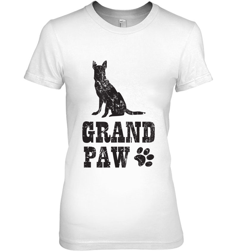 German Shepherd Grand Paw Shirt Grandpaw Grandpa Dog Lover Ladies Tee