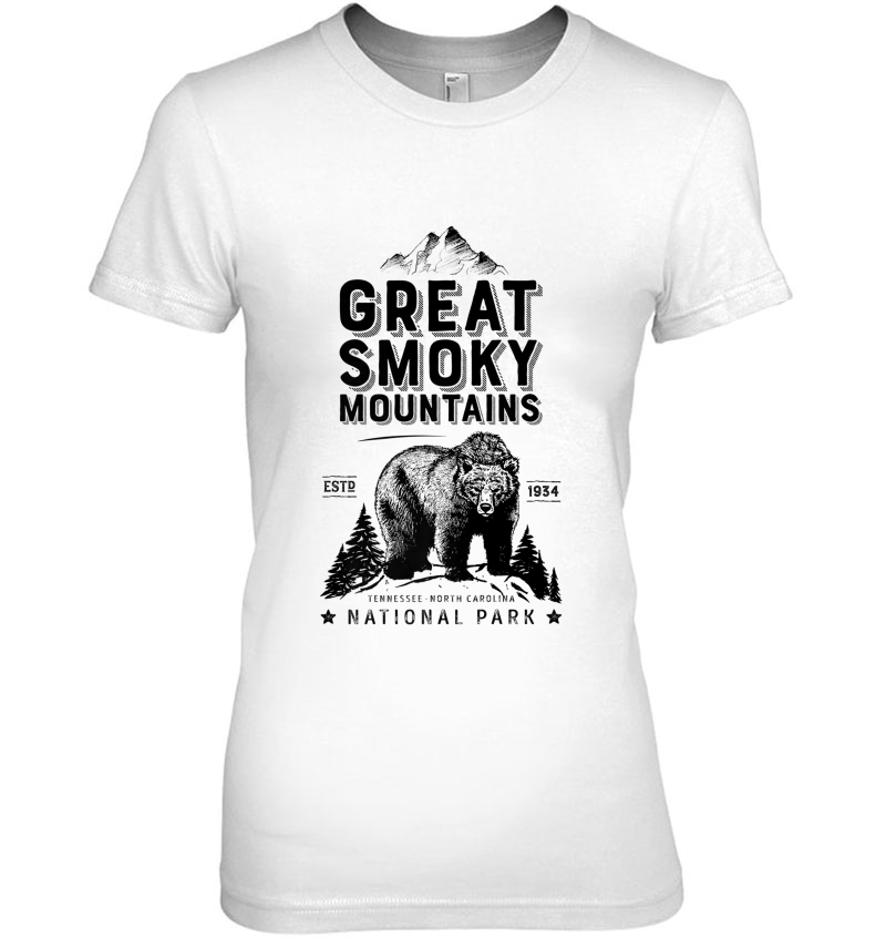 Great Smoky Mountains National Park Bear Vintage Premium Ladies Tee