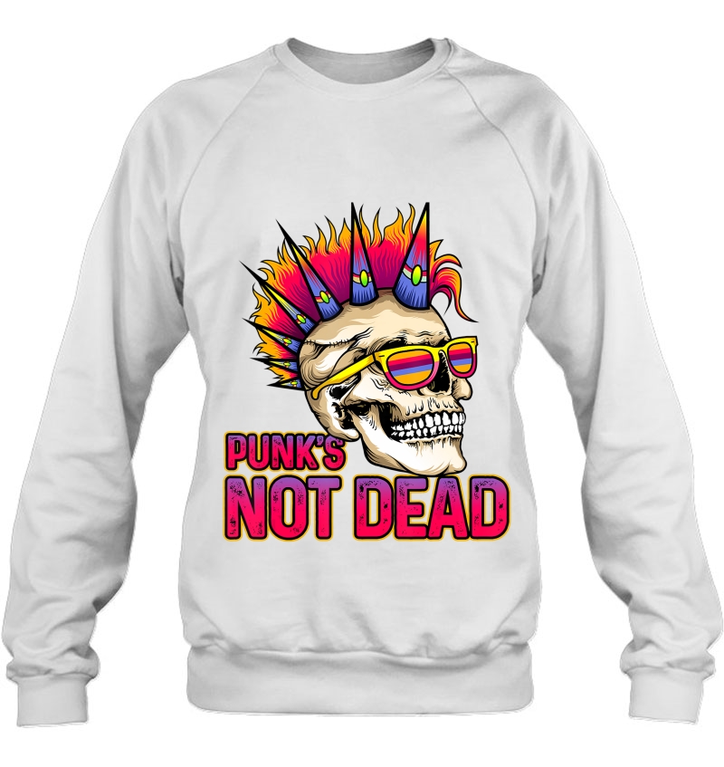 Punk's Not Dead Rock 80'S Retro Rocker Skull Mohawk Spikes Mugs