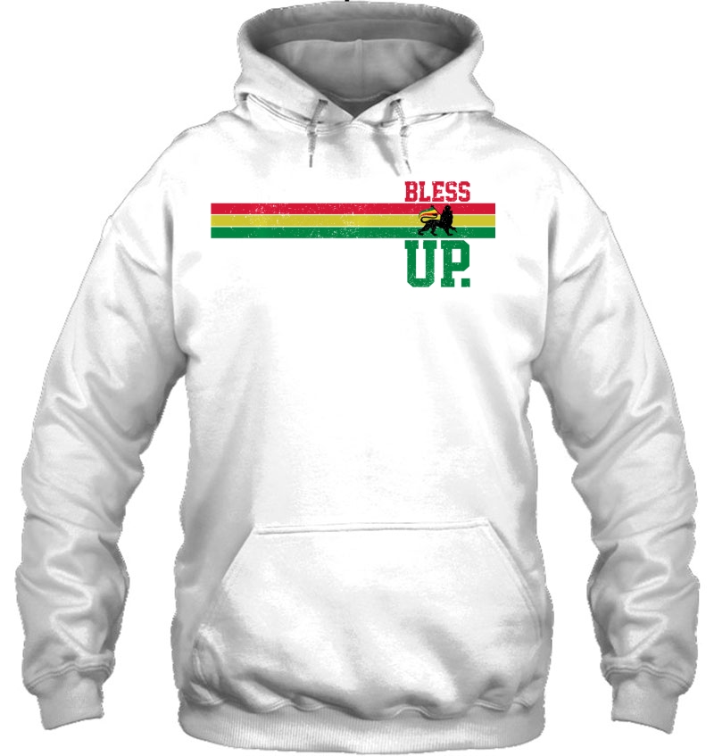 Reggae Music Rastafari Bless Up Lion Of Judah Rasta Gift Pullover Hoodie