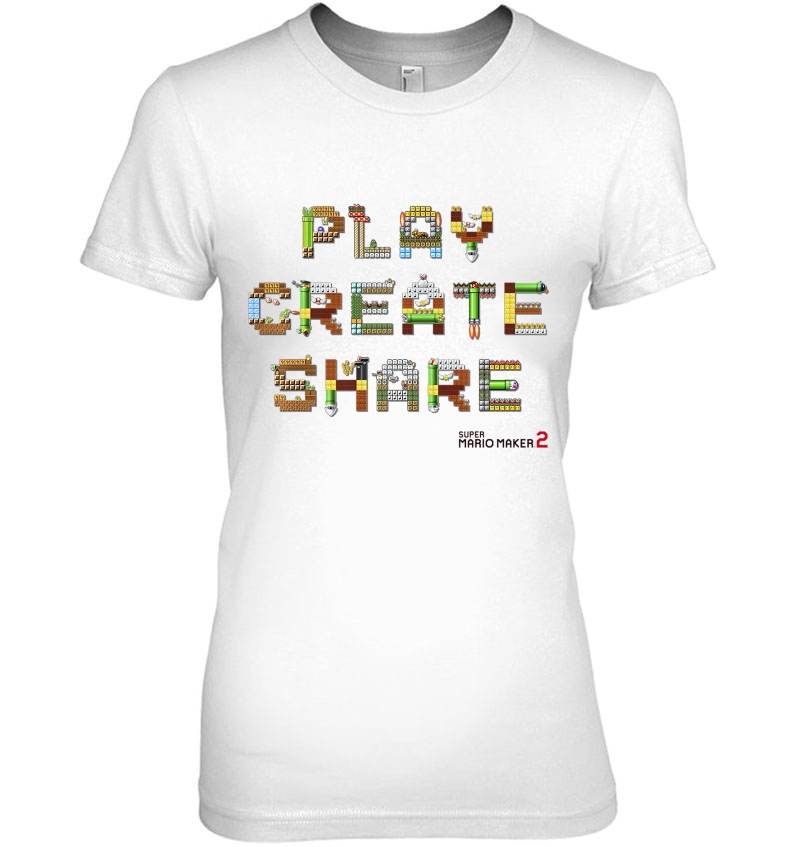 Super Mario Maker 2 Play Create Share Block Build-Up Premium Hoodie