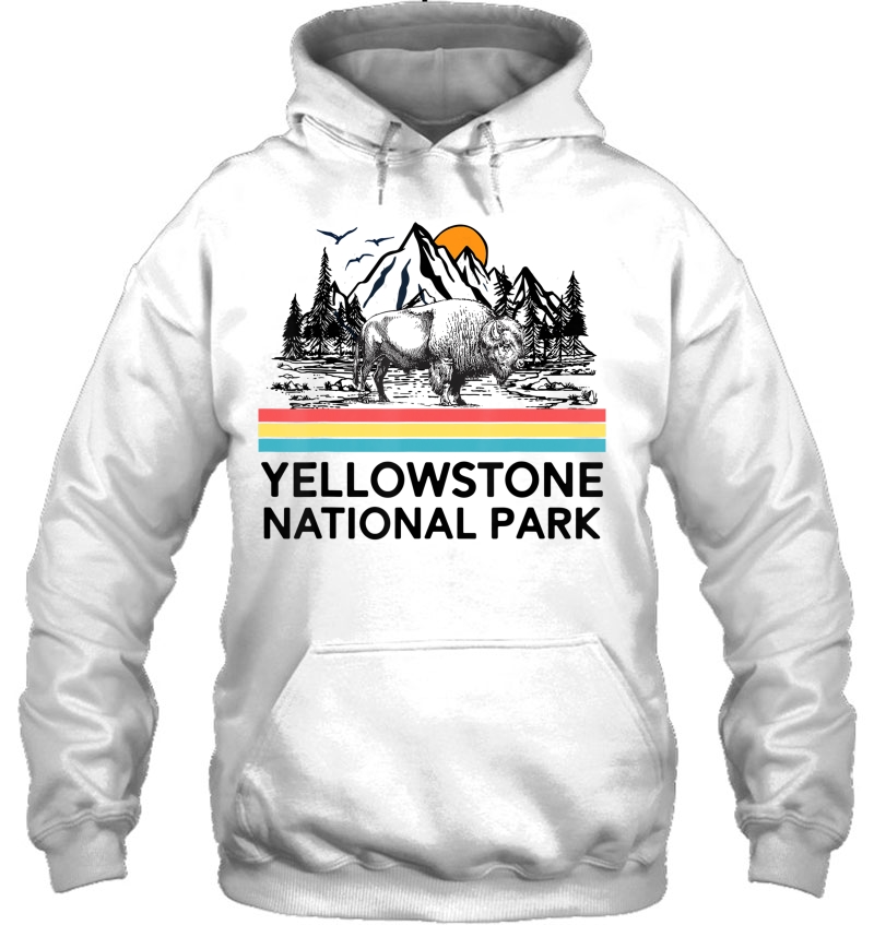 Vintage Yellowstone National Park Retro Mountains Hoodie