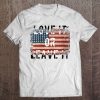 Womens America Love It Or Leave It Patriotic American Flag Usa Love V-Neck Tee