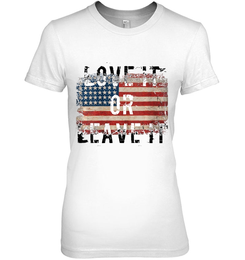 Womens America Love It Or Leave It Patriotic American Flag Usa Love V-Neck Hoodie