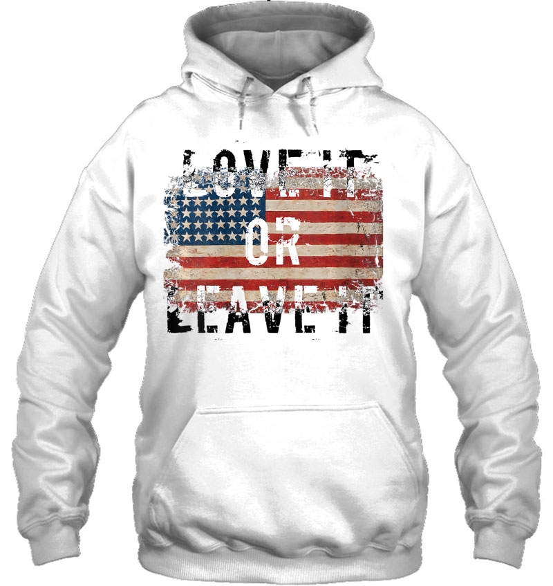 Womens America Love It Or Leave It Patriotic American Flag Usa Love V-Neck Mugs