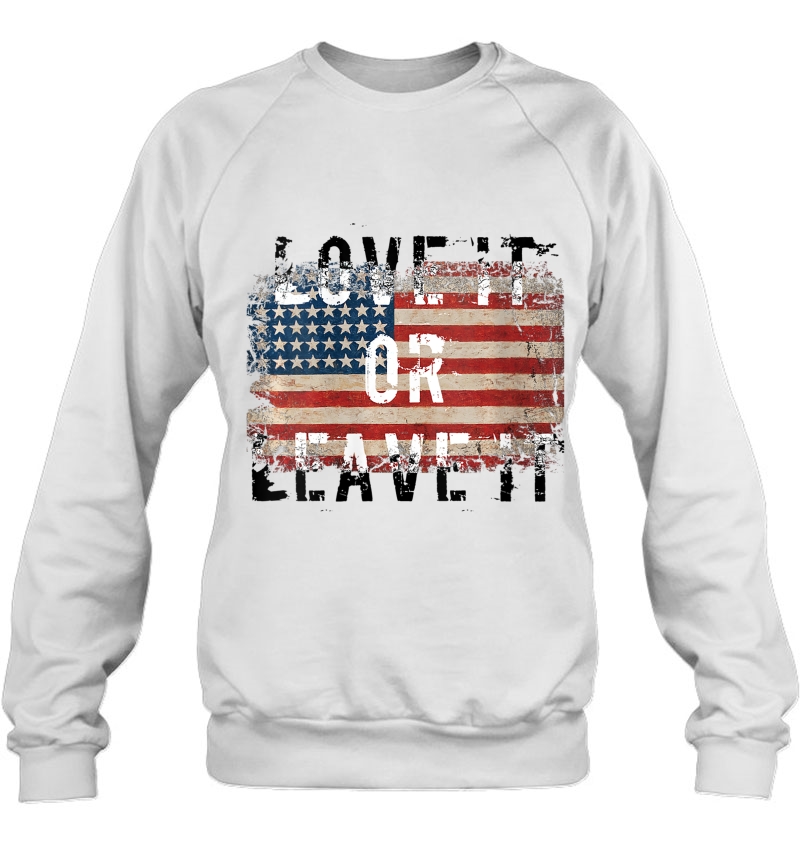 Womens America Love It Or Leave It Patriotic American Flag Usa Love V-Neck Mugs