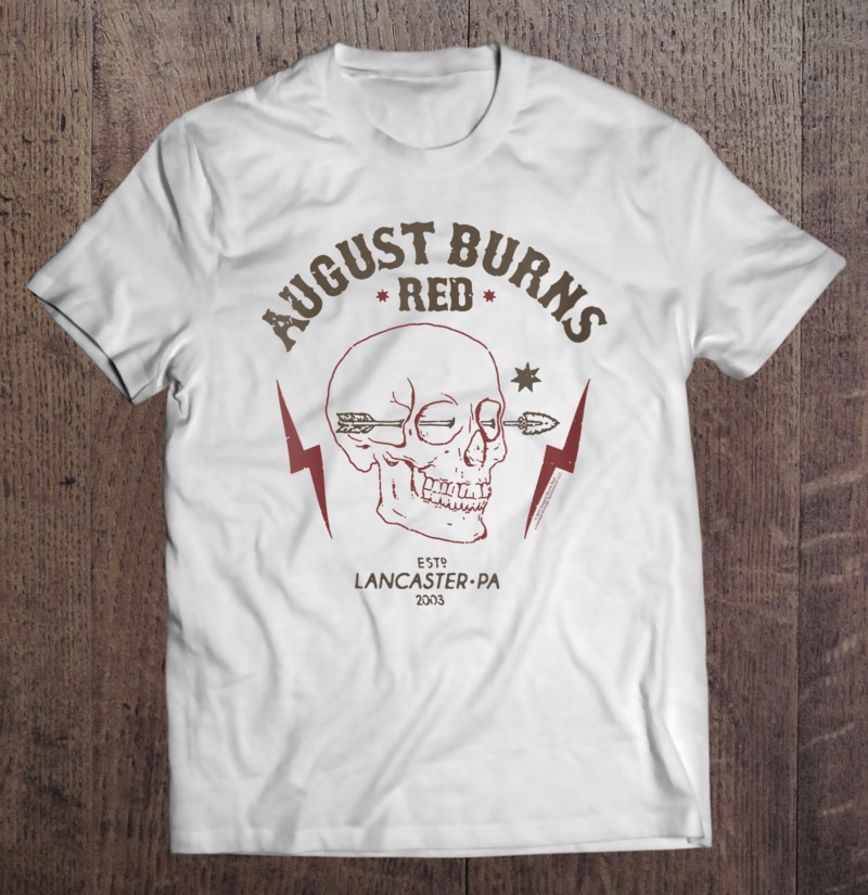 Womens August Burns Red Arrow Skull V-Neck Shirt