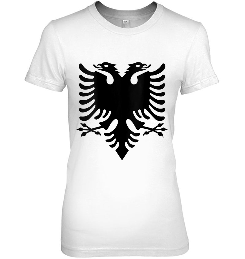 Womens Proud Albanian Flag Eagle V-Neck Hoodie