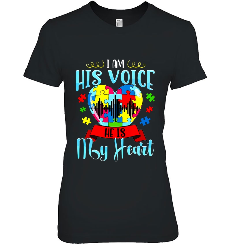 I Am His Voice He Is My Heart Puzzle Heart Autism Awareness Hoodie