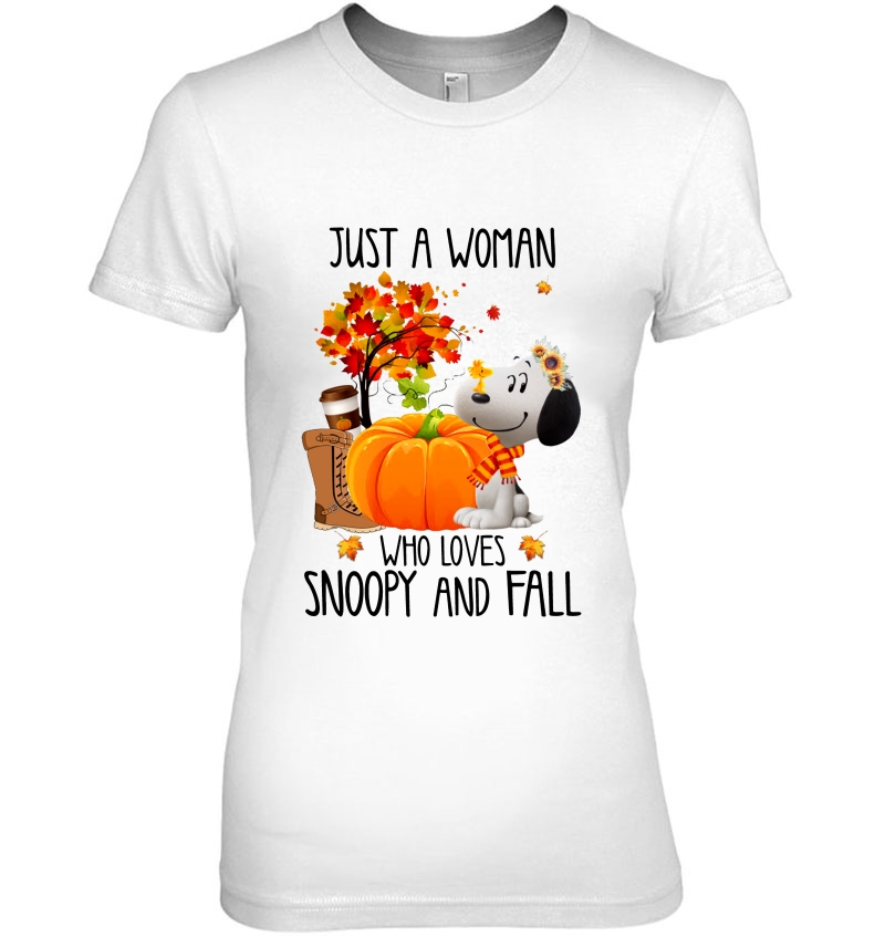 Just A Woman Who Loves Snoopy And Fall Pumpkin Sunflower Version Hoodie