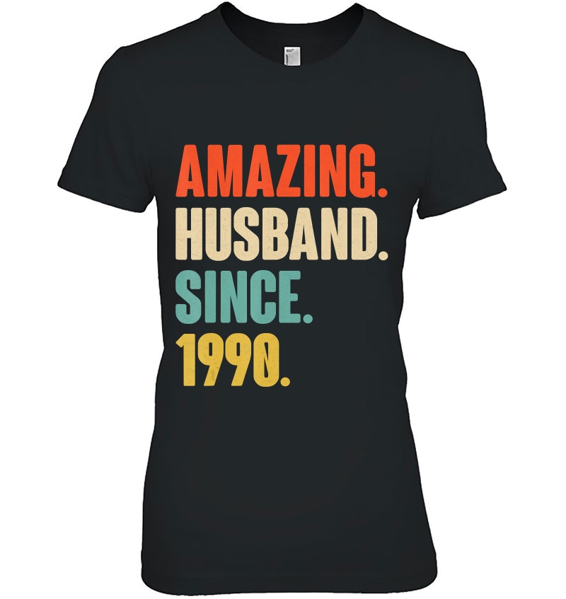 30Th Wedding Anniversary Gift For Him - Husband Since 1990 Ver2 Hoodie