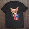 4Th Of July Shirt Fun American Flag Chihuahua Dog Lover Tee