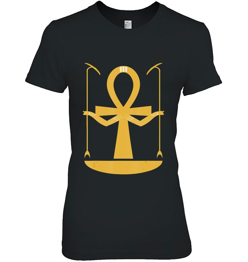 Ankh Cross With Arms Holding Scepters Ladies Tee