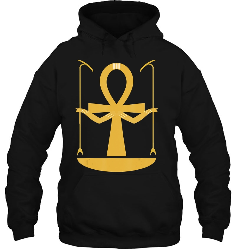 Ankh Cross With Arms Holding Scepters Hoodie