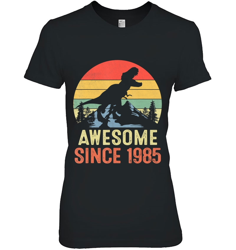 Awesome Since 1985 Dinosaur 35Th Birthday Gifts 35 Years Old Hoodie