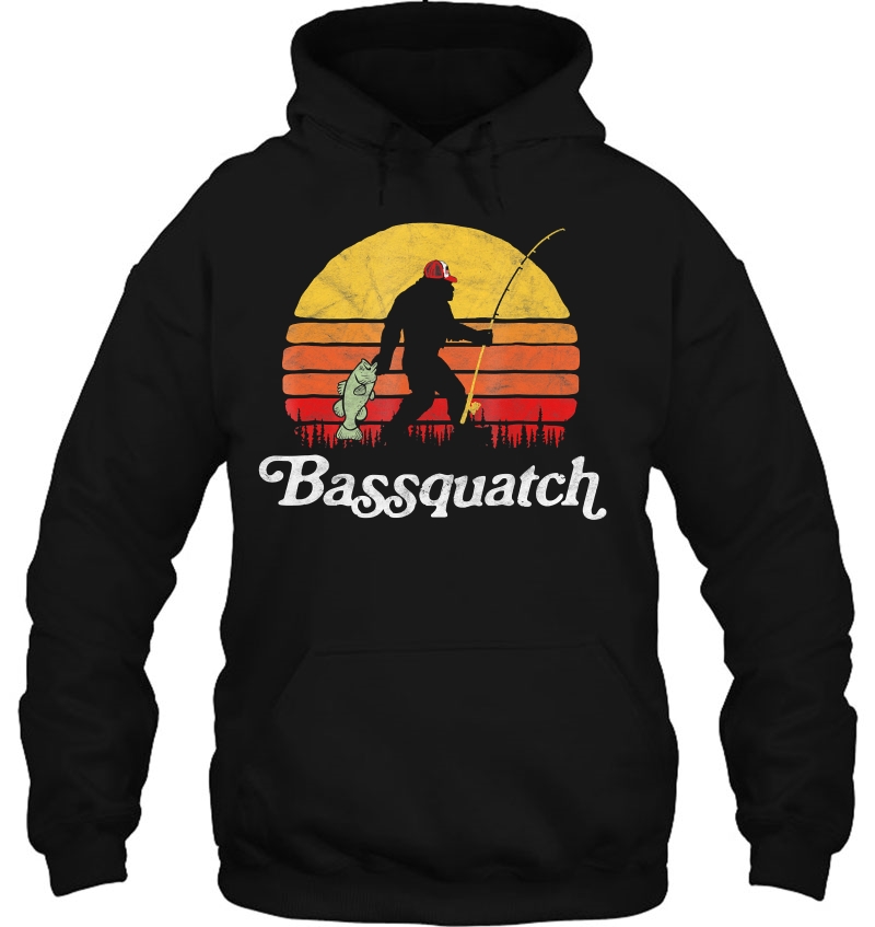 Bassquatch! Funny Bigfoot Fishing Outdoor Retro Mugs