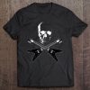 Flying V Guitar Hard Rock Heavy Metal Music Skull Rock Band Tee