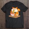 Kawaii Anime Cat Eating Ramen Tee