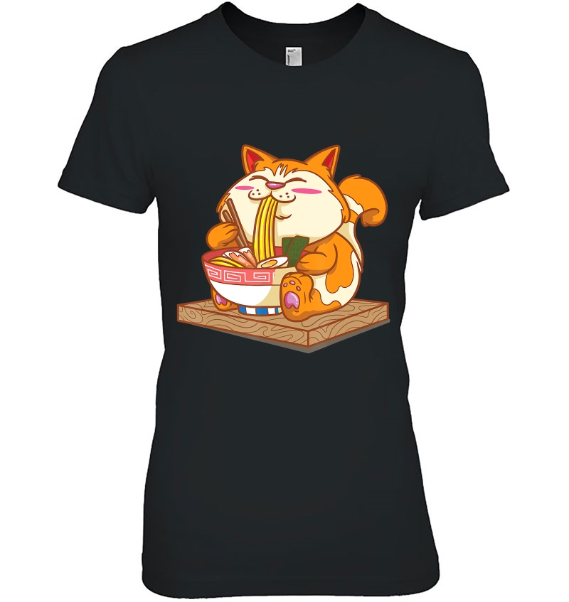 Kawaii Anime Cat Eating Ramen Hoodie