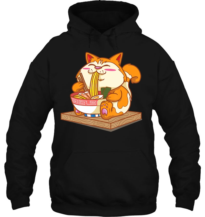 Kawaii Anime Cat Eating Ramen Mugs