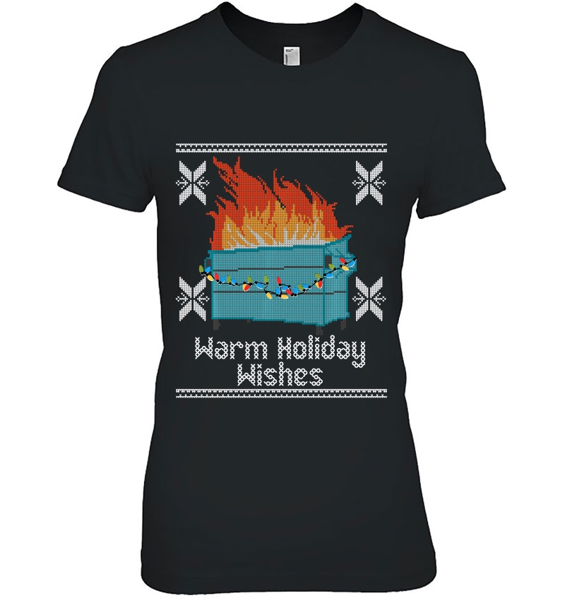 Ugly Christmas Warm Holiday Wishes Dumpster Fire Hoodie