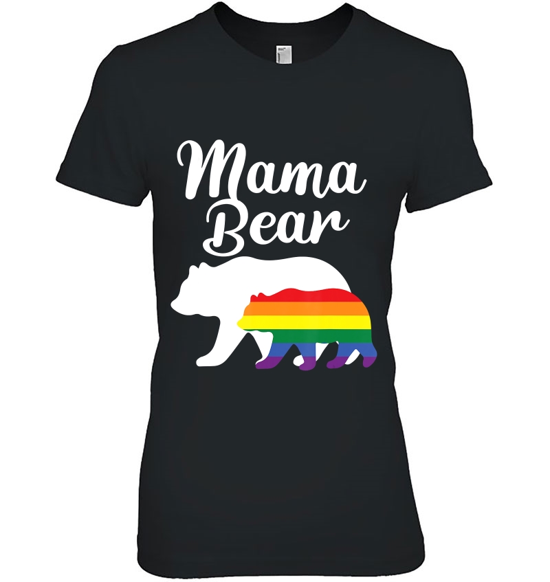 Mama Bear Lgbtq Rainbow Bear Family Support Gift Hoodie