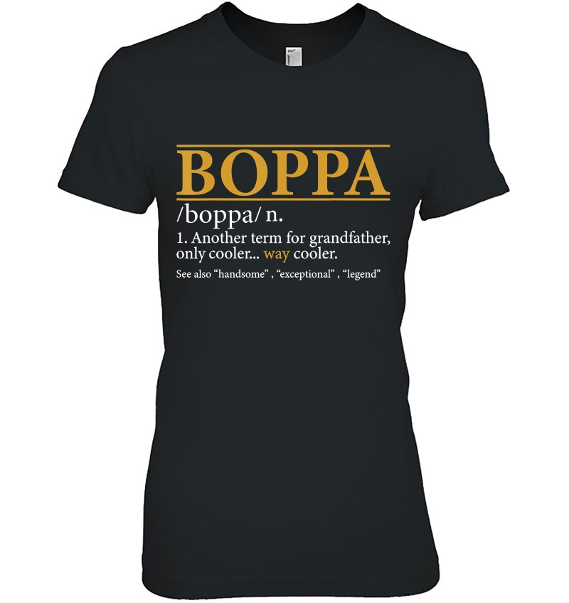 Mens Funny Boppa Definition Fathers Day Gift Grandpa Gift Hoodie