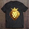 Mens Gold King Lion Crown Tshirt - King Of The Jungle Tee