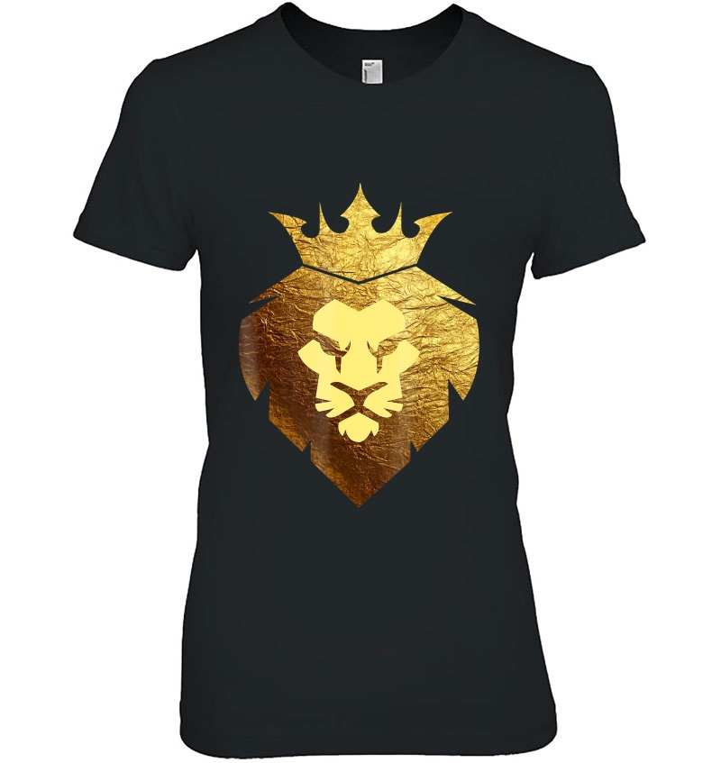 Mens Gold King Lion Crown Tshirt - King Of The Jungle Hoodie