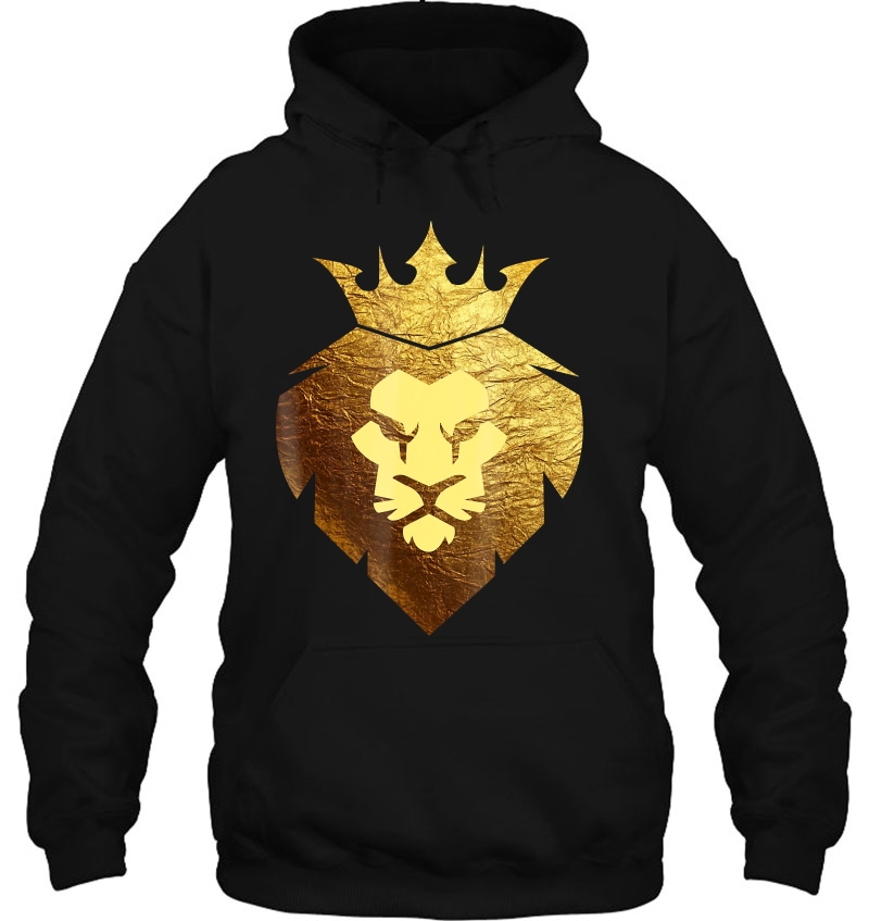 Mens Gold King Lion Crown Tshirt - King Of The Jungle Mugs