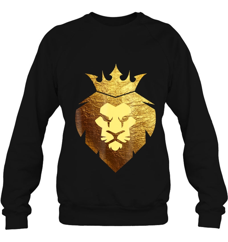 Mens Gold King Lion Crown Tshirt - King Of The Jungle Mugs