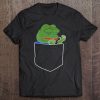 Pepehands White Left Pocket Emote Frog Tee