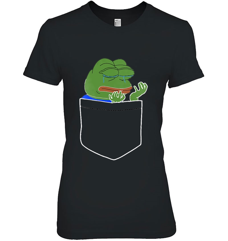 Pepehands White Left Pocket Emote Frog Hoodie