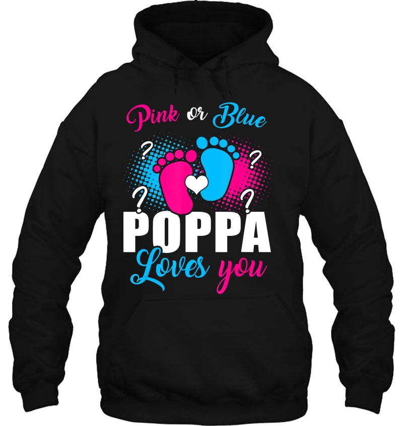 Pink Or Blue Poppa Loves You Gender Baby Reveal Party Mugs