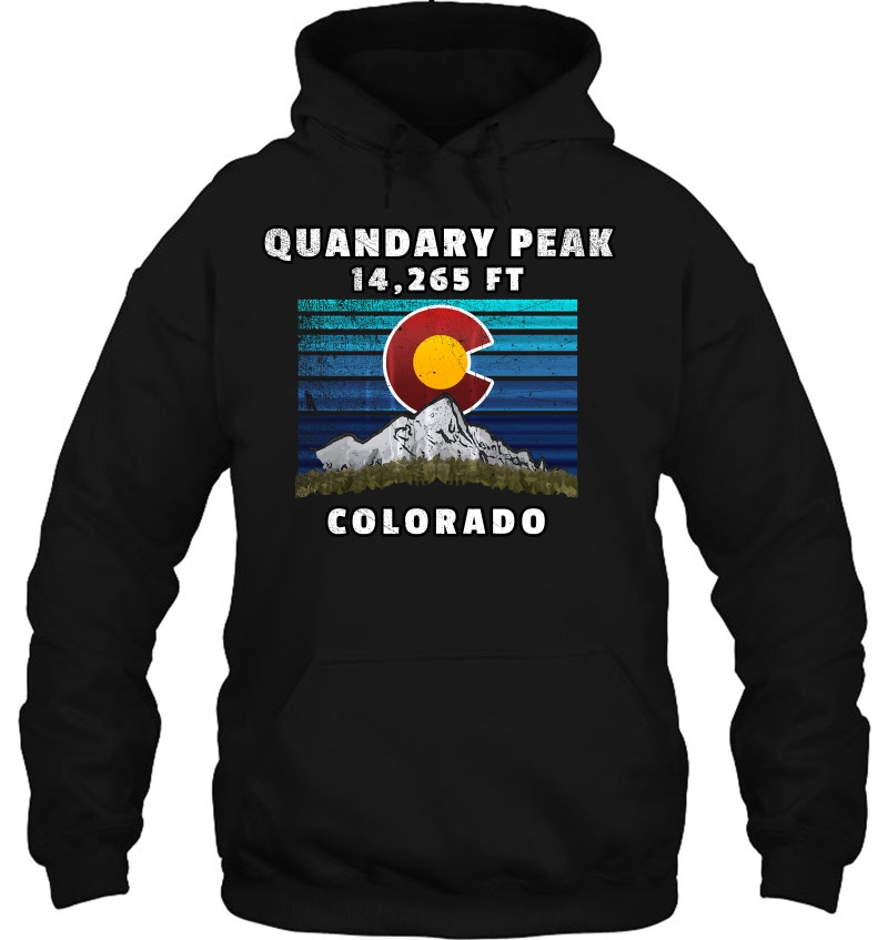 Quandary Peak Colorado Shirt With Flag Theme Hoodie