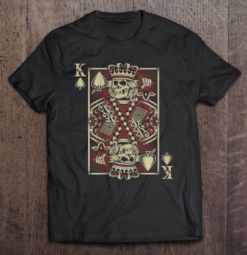 Skull Motorcycle Shirt Biker King Of Spades Poker Card Game Shirt