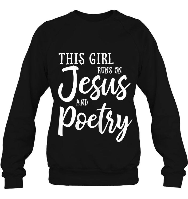 This Girl Runs On Jesus And Poetry Shirt Christian Mugs