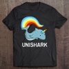 Unishark Unicorn And Shark Flying Awesome Tee