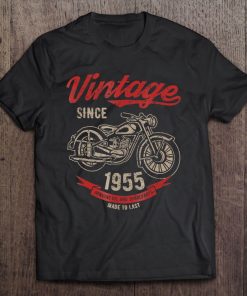 Vintage Since 1955 Birthday Gift Motorcycle Bike Tee