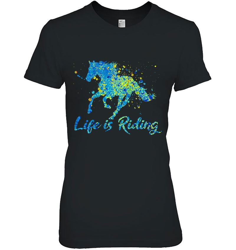 Womens Horse Rider Life Is Riding Love Horses Hoodie