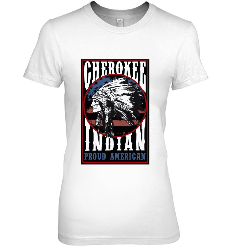 Cherokee Tribe Native Proud American Indian Us Flag Design Hoodie