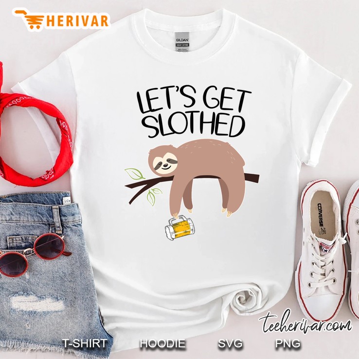 Let's Get Slothed Funny Beer Drinking Sloth Shirt Men Gift