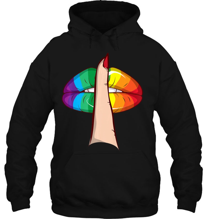 Cute Glam Rainbow Lips Lgbtq Day Of Silence Shirt Gift Hoodie