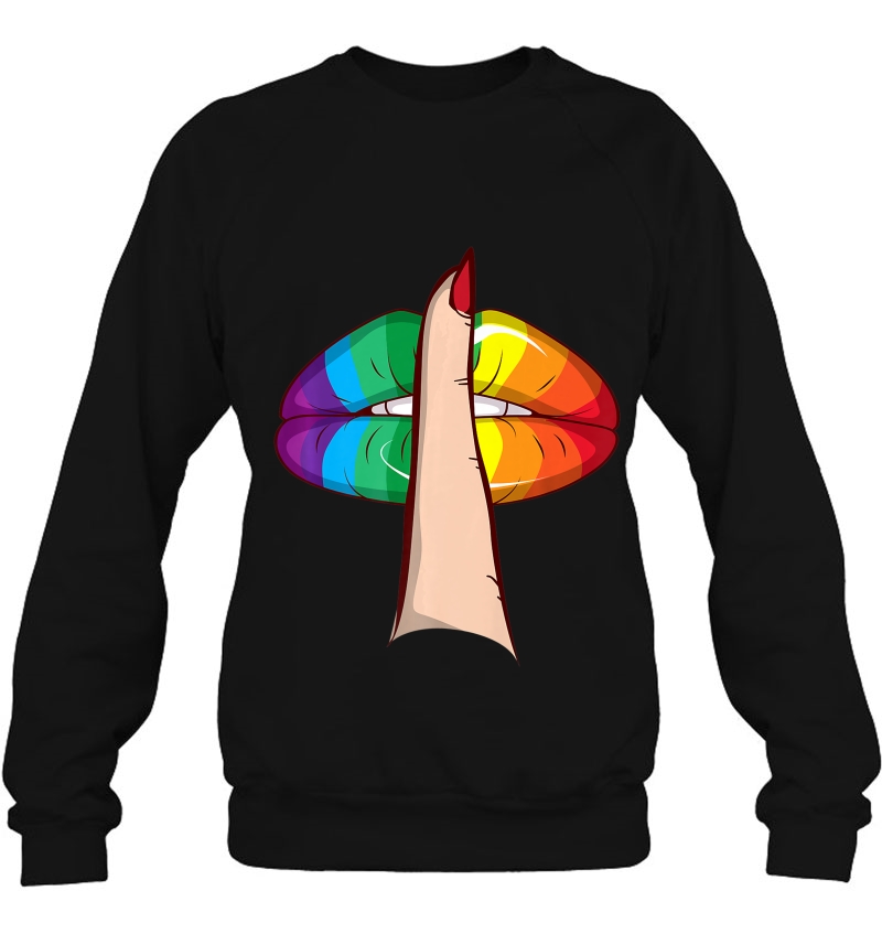 Cute Glam Rainbow Lips Lgbtq Day Of Silence Shirt Gift Sweatshirt