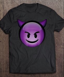 Cute Smiling Purple Devil Emoji Tee