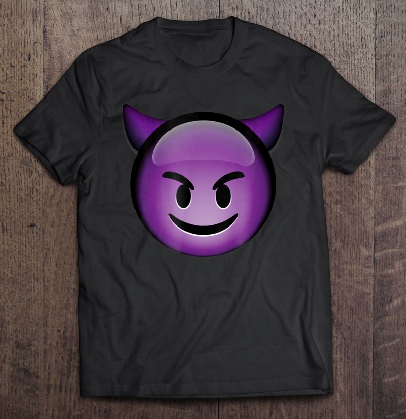 Cute Smiling Purple Devil Emoji Shirt