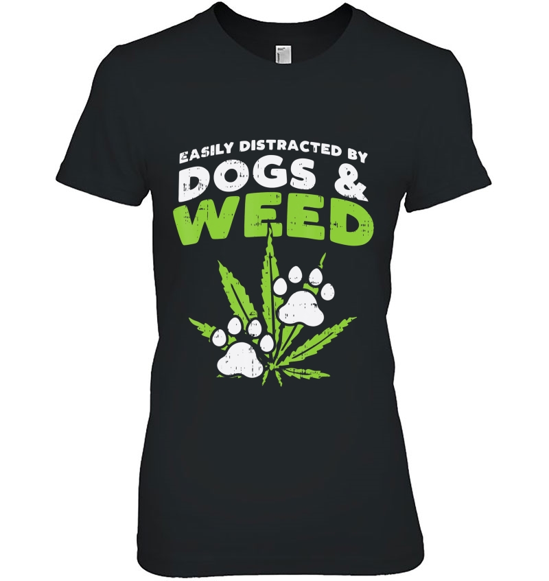 Easily Distracted Dogs Weed Funny 420 Pot Stoner Pet Gift Hoodie