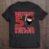 Kids 5Th Birthday Black Ninja Gift 5 Years Old Tee