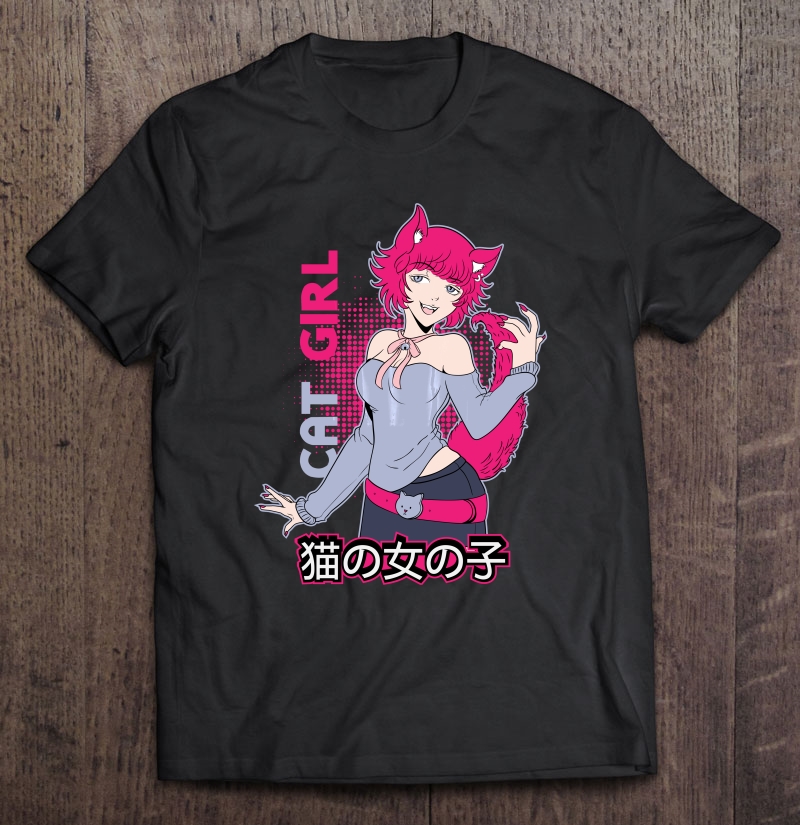 Lewd Anime Neko Girl Ecchi Waifu Pink Shirt